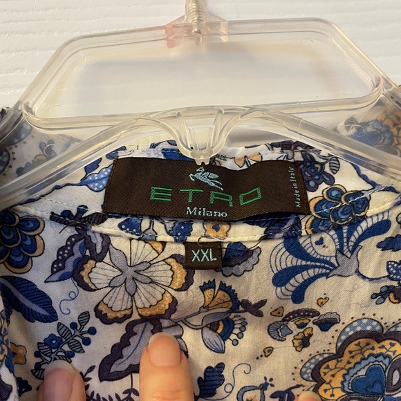 Signature Etro Floral & Paisley print short sleeve cotton button up shirt - L? - Picture 8 of 8